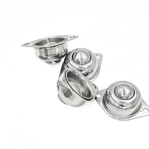 1" Stainless Steel Ball Transfer Units,4pcs Screw Mounted Roller Ball Transfers Bearing,Load Capacity 88lbs,for Conveyor Roller Stand Transmission System