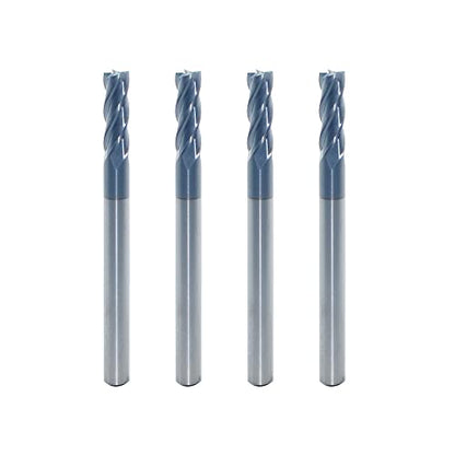 1/8" Carbide Square End Mill, 4 Flute, AlTiN Coating, 4 Pcs - size: 1/8" (4 Pcs), style: For Alloy Steels
