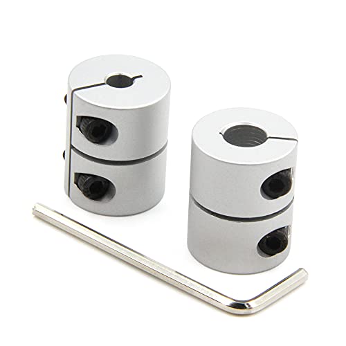 2PCS Shaft Coupling 5mm to 8mm Aluminum Alloy Joint 25mm Length 20mm Diameter Stepper Motor Connector Rigid Coupler for 3D Printer CNC Machine DIY Model (5x8mm - size: 5x8mm