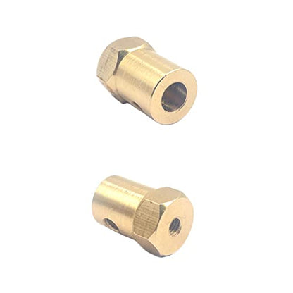 10Pcs 7mm Brass Hex Shaft Coupling Motor Flexible Coupler Joint for DC Motor Shaft, Robot, Model Car Tires Shaft - size: 7mm