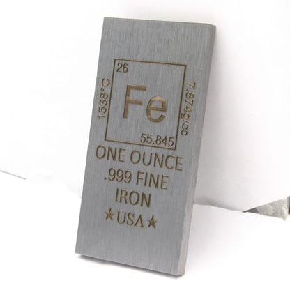 1 oz Iron Bar (Flat Style) .999 Pure Paperweight - color: Iron