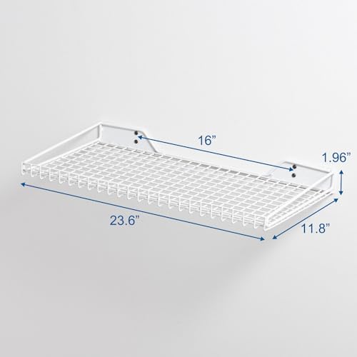 Wallmaster Garage Wall Shelves 23.6"x11.8" Wall Mount Metal Shelves 2 Pack - color: White, size: 2pack