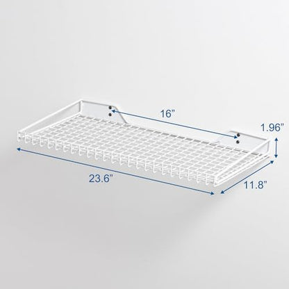 Wallmaster Garage Wall Shelves 23.6"x11.8" Wall Mount Metal Shelves 2 Pack - color: White, size: 2pack