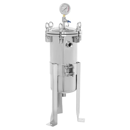 304 Stainless Steel Bag Filter,3/4" NPT Bag Filter Housing Sock Filter Stainless Steel Bag Filter Housing, 1.0MPa Industrial Sock Filter, 0-6t/H, Cover up to 0.97ft² (No.3) - size: No.3