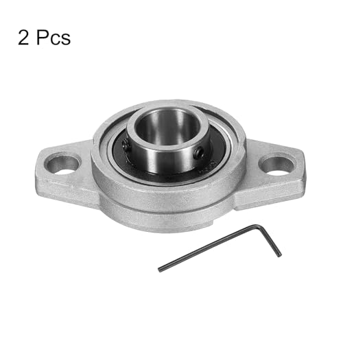 uxcell 2pcs KFL004 Pillow Block Bearings 20mm Bore Bearing Units Zinc Alloy Flange Mounted Bearing Housing, P6(ABEC3) - size: KFL004