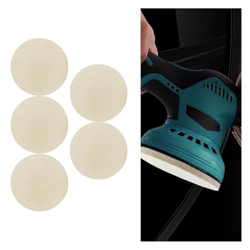 5PCS Wool Felt Car Glass Polishing Pads, 5 Inch - size: 5IN