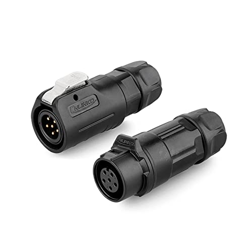 CNLINKO LP-12 IP68 Industrial Waterproof Connector Quick Plug Circular Connector PBT Plastic Shell Aviation Connector M12 2-8 Pin Male Plug and Female Plug (6 Pin) - size: 6-Pin, style: Polymer Housing Kit