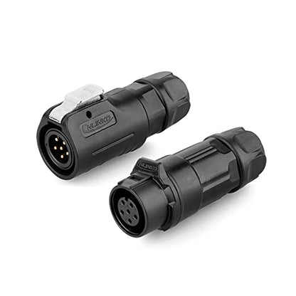 CNLINKO LP-12 IP68 Industrial Waterproof Connector Quick Plug Circular Connector PBT Plastic Shell Aviation Connector M12 2-8 Pin Male Plug and Female Plug (6 Pin) - size: 6-Pin, style: Polymer Housing Kit