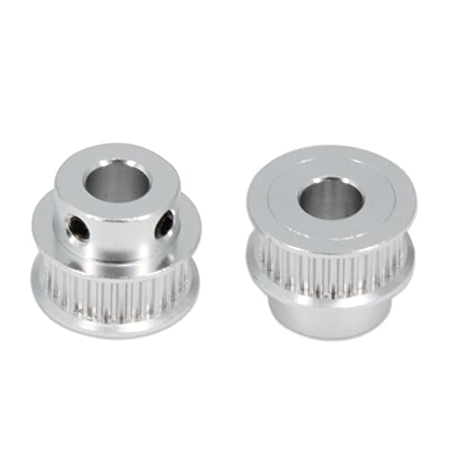 2Kit 2GT Synchronous Wheel 20&30 Teeth 8mm Bore Aluminum Timing Pulley with 2pcs Length 200mm Width 6mm Belt (20-30T-8B-6) - size: 20-30T-8B-6