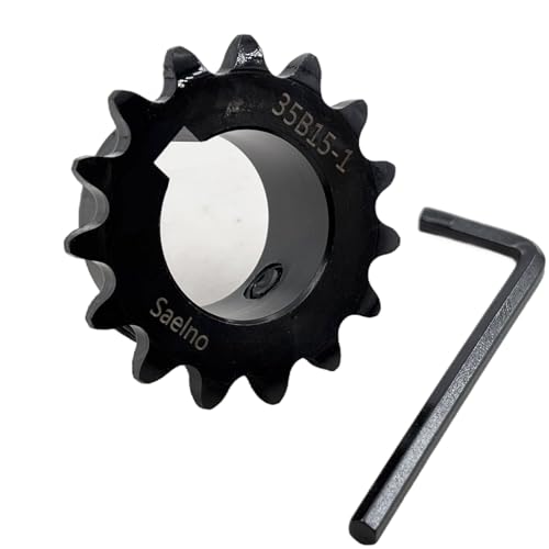 #35 Roller Chain Sprocket Type B 1 inch Bore 15 Tooth, Hardened Antirust 1045 Steel Drive Sprockets 35B15-1