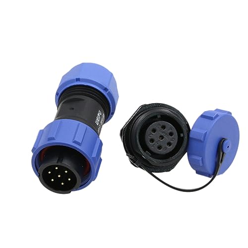 SP17 7 Pin Connector 5A Power Aviation Circular Threaded Solder Rear Mount Panel Socket Plug, 18AWG Wire - size: 7 pin 5A
