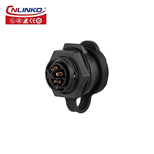 CNLINKO IP68 Circular Panel M16 Plastic 5 Pin Plug and Socket Electrial Waterproof Auto Wire Harness Solder with Cover for Power Equipment DC/AC Welding Connector (5 Pin) - size: 5 Pin, style: Single-Hole Set/Plug without Cable
