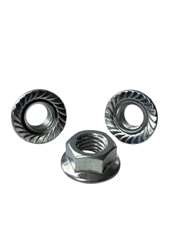 (50 Pcs) 1/2"-13 Hex Serrated Flange Nuts Case Hardened Zinc Clear Trivalent