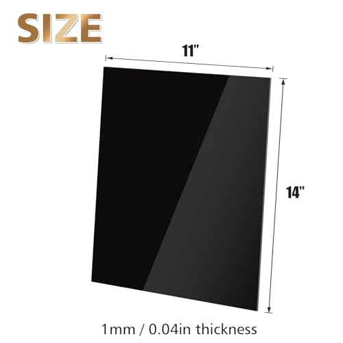 Egofine 11" x 14" Black Plexiglass Sheets 12 Pack 0.04 Inch Cast Acrylic Sheet Thick for DIY Craft Projects, Painting, Photography, Sign, Display Stand, Home Decor, Easy to Cut - color: Black, size: 11x14"