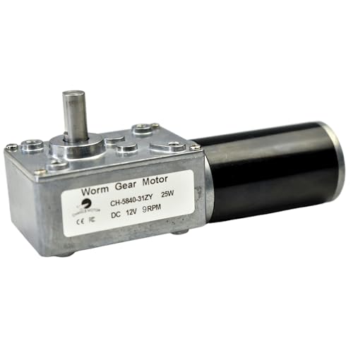 CHANCS DC Motor 12V 9RPM Turbo Worm Motor with Gearbox Reversible Speed Reducer for Advertising Equipment,Auto Monitor - size: 9RPM