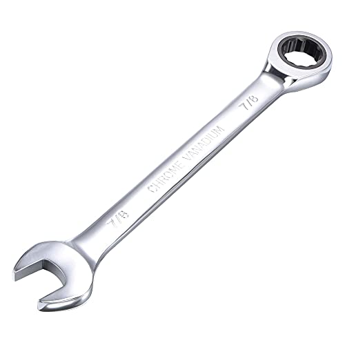 uxcell 7/8 Inch Ratcheting Combination Wrench SAE 72 Teeth 12 Point - size: 7/8"