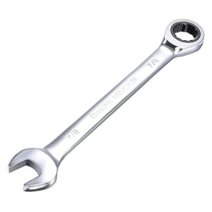 uxcell 7/8 Inch Ratcheting Combination Wrench SAE 72 Teeth 12 Point - size: 7/8"
