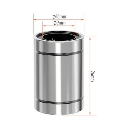 4PCS LM8UU Linear Ball Bearings, 8mm Bore Dia, 15mm OD, 24mm Length with Double Side Rubber Seal Linear Rail for CNC,3D Printer - size: LM8UU Size 8x15x24mm