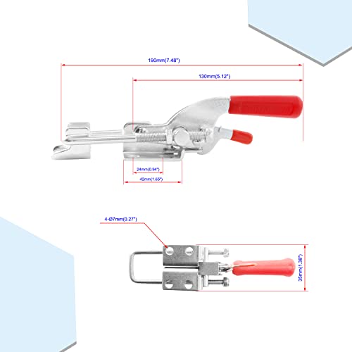 1Set Adjustable Latch U Bolt Self-lock Toggle Latch 770lbs 304 stainless steel for Suitable for Toolbox, Door, Box, Trunk, Tractor Cover, Smoke Cover, Woodworking Fixture and Quick Release Pull Lock. - color: 1pack, size: 431 medium self-locking (304 stai