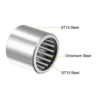 uxcell SCE1416 Needle Roller Bearings, Drawn Cup Open End, 7/8-inch Bore 1-1/8-inch OD 1-inch Width 22100N Static Load 38000N Dynamic Load 5pcs - size: 7/8x1-1/8x1"