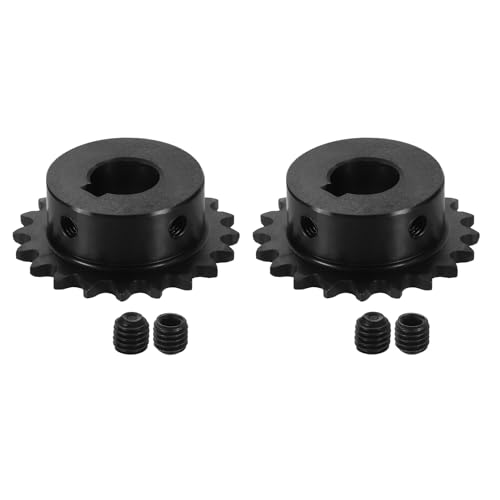 uxcell 2 Pcs #25 Chain Roller Sprocket 12.7mm Bore, 1/4" Pitch 20 Tooth C45 Carbon Steel ANSI #25 Roller Sprocket Keyway 5 x 2.3mm with Set Screws for ISO 04C Chain - size: 12.7mm Bore 20 Tooth 5 x 2.3mm Keyway