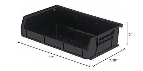 Quantum Storage QUS236 Ultra Stack and Hang Bins - 7-3/8" x 11" x 3" - 8 Pack - color: Black