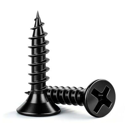 Wensilon # 8X3/4 (280PCS) Flat Head Black Wood Screw 4X20, Quick Metal self Tapping Flat Head - color: Black, size: #8x3/4"