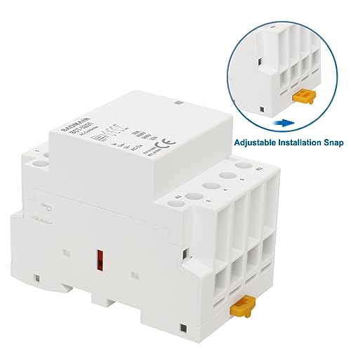 BAOMAIN 12V AC 4-Pole 32A Modular Contactor, 3NO1NC, DIN Rail Mount