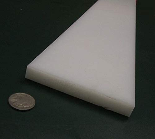 White HDPE (High Density Polyethylene) Rectangular Bar .500" (1/2") x 4.00" (4") x 48" 1 pc