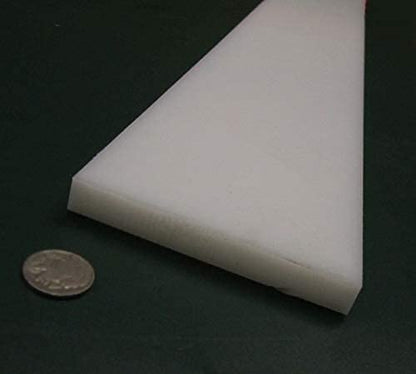 White HDPE (High Density Polyethylene) Rectangular Bar .500" (1/2") x 4.00" (4") x 48" 1 pc
