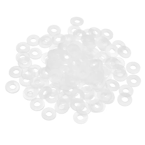 PATIKIL 125 Pcs Nylon Flat Washer M3 3mm ID 8mm OD 1mm THK White - color: White, size: 3mm x 8mm x 1mm