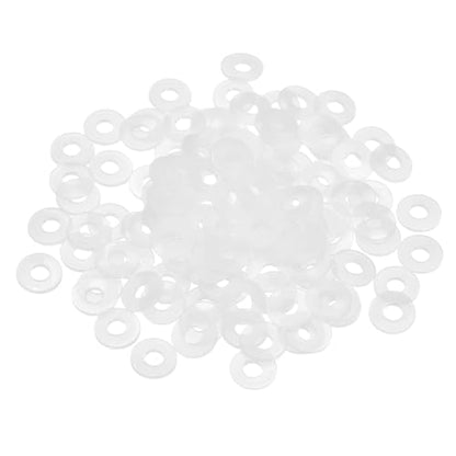 PATIKIL 125 Pcs Nylon Flat Washer M3 3mm ID 8mm OD 1mm THK White - color: White, size: 3mm x 8mm x 1mm