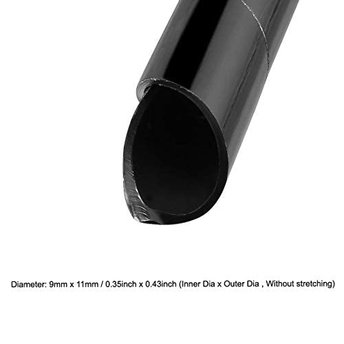 uxcell 11mm Flexible Spiral Cable Wrap Wire Cord Wraps Computer Manage Cord 6.5M Length Black - size: 9mmx11mmx6500mm