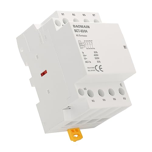 BAOMAIN 220V AC 4-Pole 63A Modular Contactor, 4NC, DIN Rail Mount