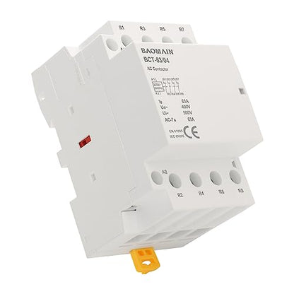 BAOMAIN 220V AC 4-Pole 63A Modular Contactor, 4NC, DIN Rail Mount