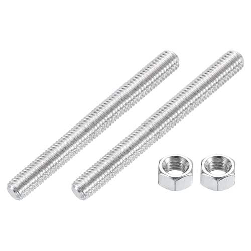 uxcell 3/8"-16 Fully All Threaded Rod, 2 Pcs 304 Stainless Steel Long Threaded Screw 4" Length Right Hand Threads for Furniture Mounting Assembly Fastening - size: 4"