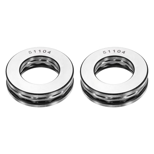 uxcell 2Pcs Thrust Ball Bearings, 20mm Bore 35mm OD 10mm Thick 51104 ABEC5 - size: 51104 20mm x 35mm x 10mm