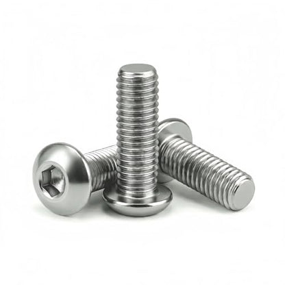 M4 x 16mm (50 Pack) Button Head Socket Cap Screws, 304 Stainless Steel 18-8, Bright Finish, Fully Machine Thread