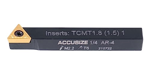 Accusize Industrial Tools 1/4'' by 2'' Oal 5 Pc Indexable Turning Tool Set with Tcmt1.8(1.5) Carbide Inserts, 2380-5022 - size: 1/4 in