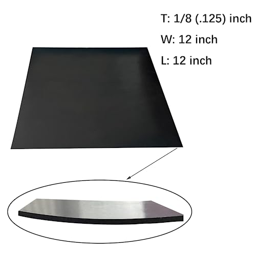 Solid Rubber Sheet Pad 1/8 (.125)" Thick X 12" Wide X 12" Long - size: 12"X12"X1/8, style: No Adhesive