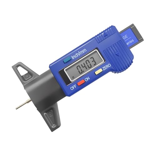 Digital Tire Tread Depth Gauge, Portable 0.01mm Resolution, Blue - color: Blue