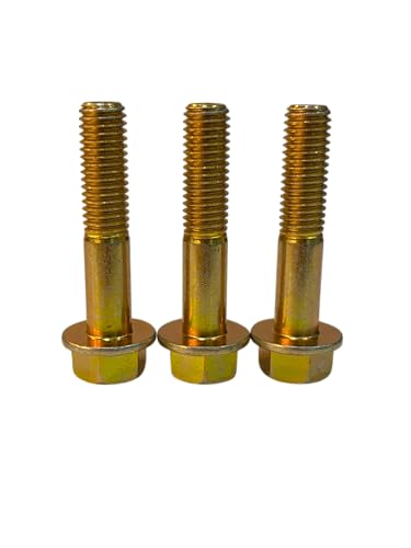 (25 Pieces) 1/2-13x2 1/2" Grade 8 Hex Flange Bolts Screws UNC Coarse Partial Threads Zinc Yellow Trivalent