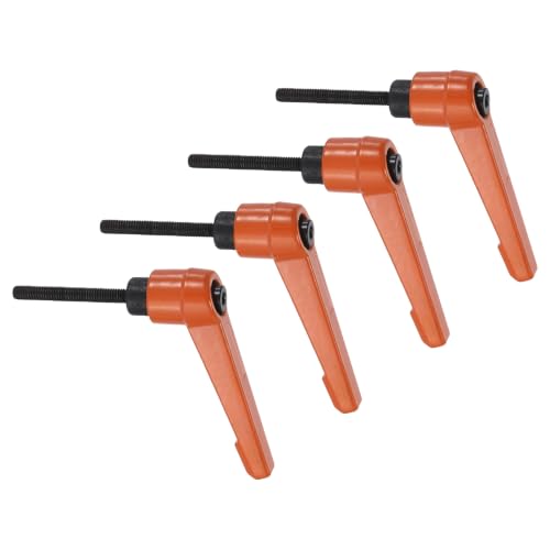 uxcell Clamping Lever Handles for Lathe, M4x32mm Male Thread Orange 4Pcs - size: M4x32mm