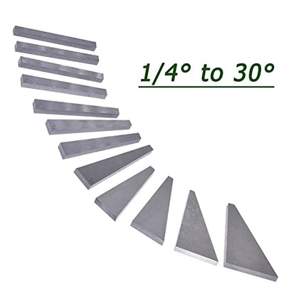 12Pcs 1/4° to 30° Accurately Ground Angle Block Set