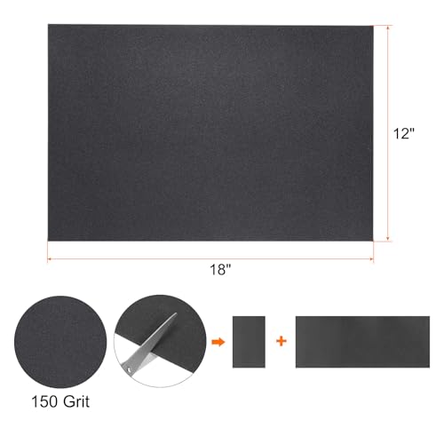 HARFINGTON 10pcs Sandpaper 150 Grit 18 x 12 Inch Waterproof Backing Silicon Carbide Abrasive Wet Dry Sanding Sheets for Wood Finishing, Metal Sanding, Automotive Polishing - size: 150 Grit