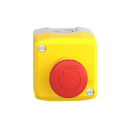 Schneider Electric Yellow Station - 1 red Mushroom Head pushbutton Ø40 Turn to Release 1NO+1NC - style: 1 NC