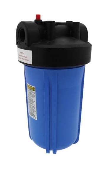 Campbell CHD-100 Large Capacity Filter Housing, 1" Inlet/Outlet, Opaque Bowl with Pressure Relief Button, Commercial Grade Polypropylene, Cartridge Not Included