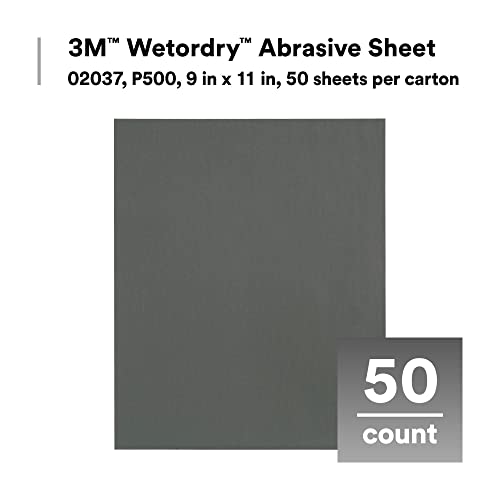 3M Wetordry Abrasive Sheet, 02020, 2000+ Grade, 9 in x 11 in - size: 9 in x 11 in