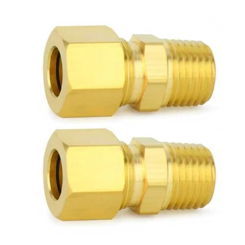 ChillWaves Brass Compression Tube Fitting, 3/4" OD x 3/4" NPT Male Compression Union Connector(2-PACK) - size: 3/4" OD x 3/4" MNPT