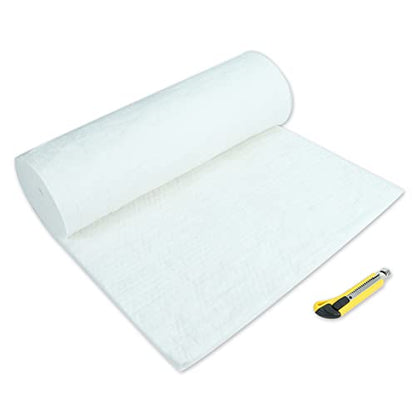 1"x24"x96",2400F Ceramic Fiber Fireproof Insulation Blanket, Applicable to Furnace, forging, kiln and Stove - size: 1inch (Thick) x24inch x96inch